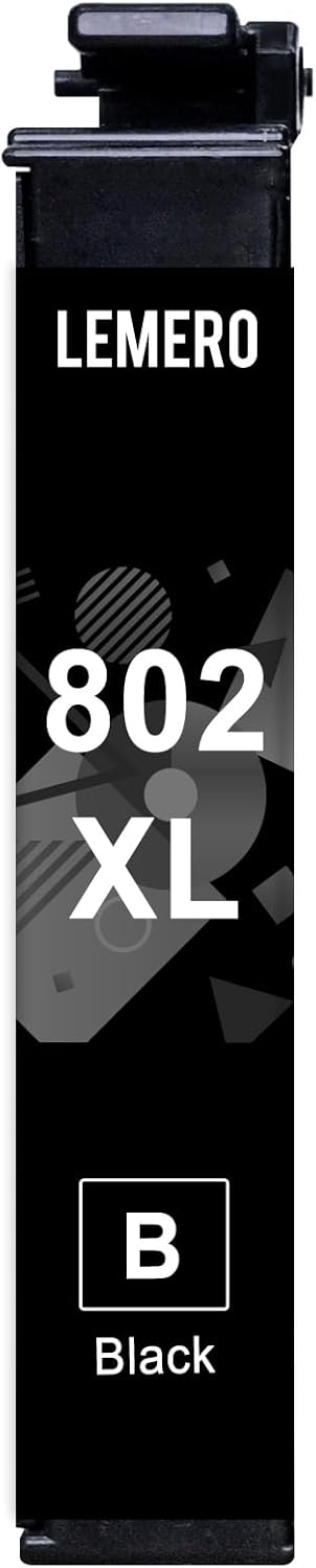 LEMERO Remanufactured Ink Cartridges Replacement for 802 802XL Black Ink Cartridge (1-Pack)