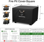 QH.HOME Fire Pit Cover Square 30", 600D Heavy Duty Fabric 100% Waterproof - Image 2