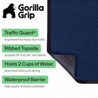 GORILLA GRIP Traffic Guard Indoor Outdoor Heavy Duty Door Mat, 29x17 Blue - Image 2