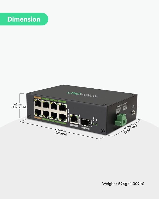 LINOVISION Industrial 8-Port EOC & POE Switch - Image 8