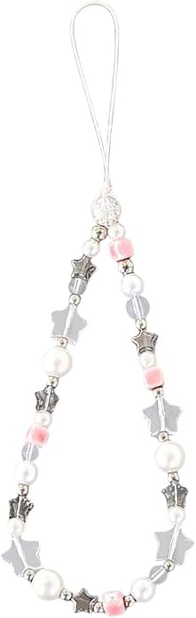 Beaded Phone Charm Lanyard Strap Girly Style Fixed Beads Pearl Lanyards by Staqlo
