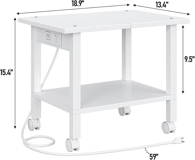 TUTOTAK 2 Tier Printer Stand, Rolling Printer Cart - Image 7