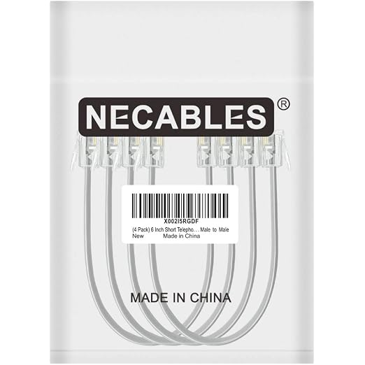 NECABLES 4Pack 6 Inch Short Telephone Cord Phone Cable Wall Phone Cord - Image 4