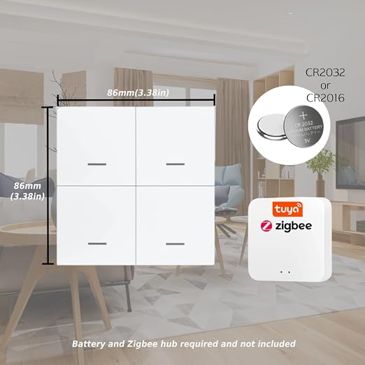 Wireless Tuya & Zigbee Compatible 4-Gang Scene Switch – Smarthome & Home - Image 4