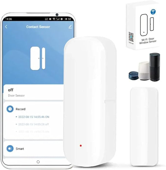 WiFi Door Sensor, Smart Door Open/Closed Detectors, 2.4G WiFi Door Sensor by OUGETHER