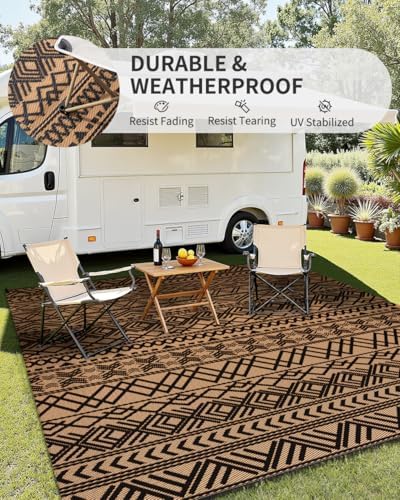 MontVoo Outdoor Rug Carpet Waterproof 6x9 Outdoor Patio Rug Mat Reverisble - Image 3