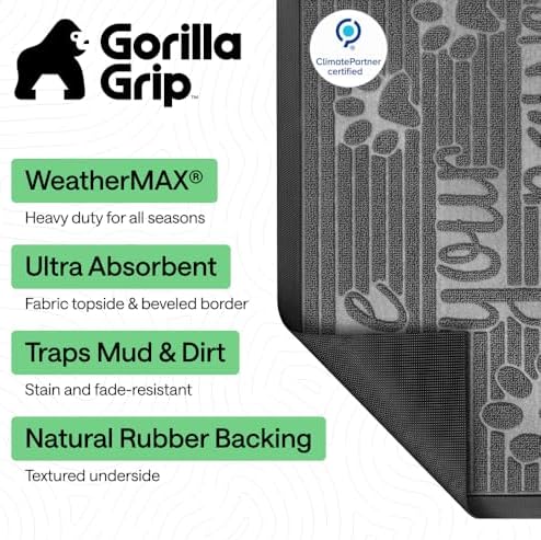 GORILLA GRIP WeatherMAX Door Mat, Indoor Outdoor Use - Image 2