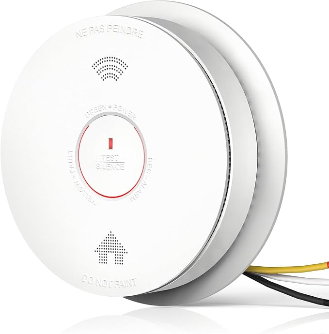 SITERWELL Hardwired Interconnected Smoke Detector Carbon Monoxide Detector Combo by SITERWELL