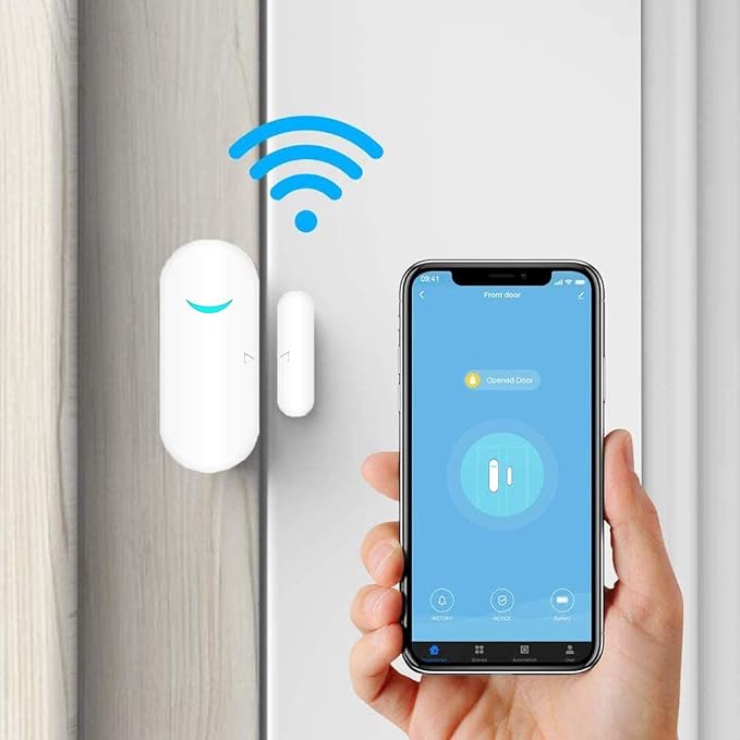 2-Pack WiFi Door and Window Sensors, Tuya Smart Alarm - Image 3