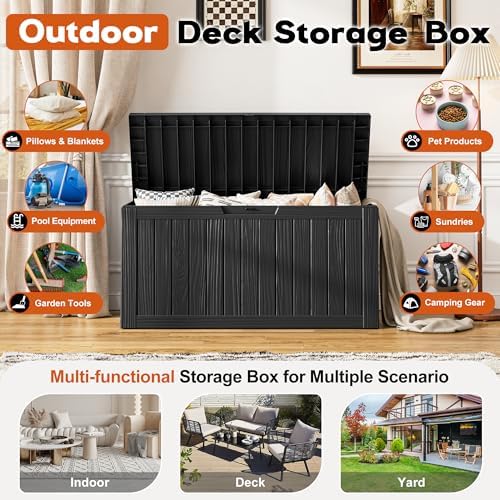 Outdoor Storage Box, Resin Deck Boxes Indoor and outdoor, Waterproof Storage - Image 3