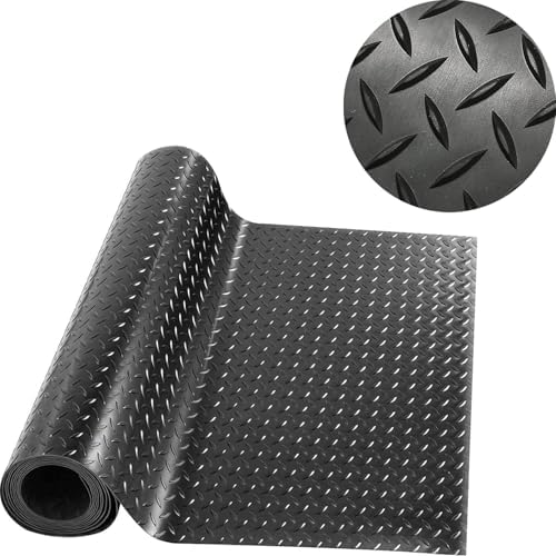4' x 6' Feet Non-Slip Garage Floor Mat, 1-Piece Durable Rubber Flooring Roll by OranLite