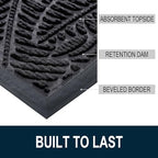 Colorxy Half Circle Waterproof Door Mat, Sturdy Rubber Doormat - Image 3