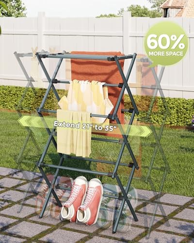 APEXCHASER 3-Tier Foldable Clothes Drying Rack, 37.6" H - Image 4
