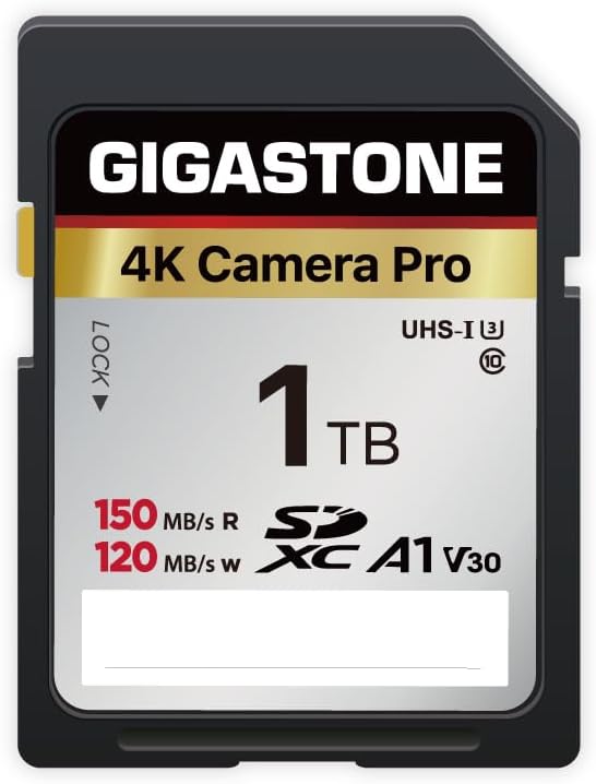 【5-Years Data Recovery】 GIGASTONE 1TB SDXC Memory Card 4K Pro Series Camera by Gigastone