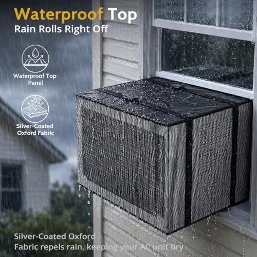 COSFLY Mesh Window AC Covers for Outside, All-Season 27.5"W x 25"D x 19"H - Image 5