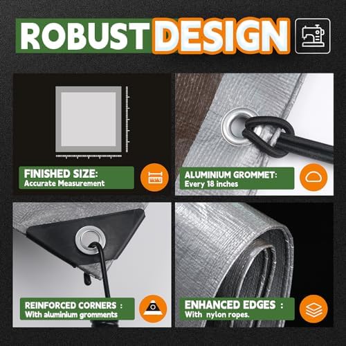 RAINDEWAY 4x6 Feet Tarps Heavy Duty Waterproof, 10Mil Small Tarp - Image 4