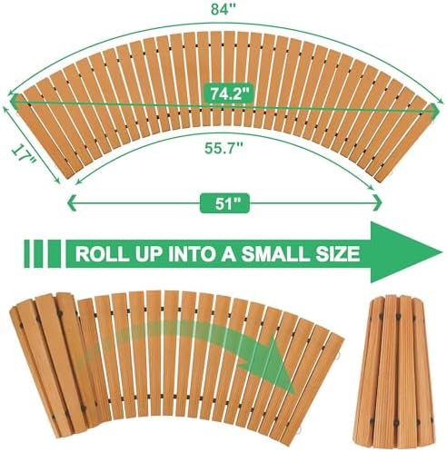 RELIANCER 6' Wooden Garden Pathway, Weather-Resistant Roll Out Cedar Walkway - Image 2