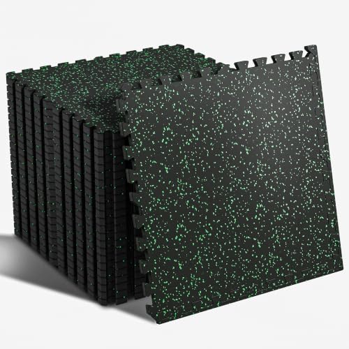 SUPERJARE 0.56'' Thick 96 Sq Ft Rubber Top Gym Flooring by SUPERJARE