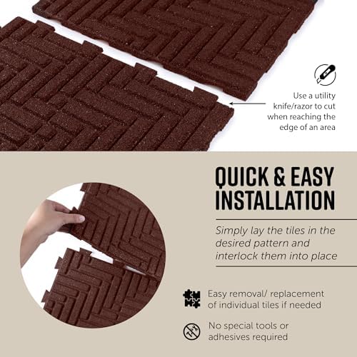 Playsafer Herringbone Rubber Interlocking Tiles | 16 X 16 | Easy Install - Image 5