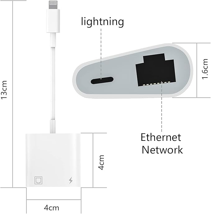 2 in 1 Lightning to RJ45 Ethernet LAN Network Adapter - Image 2