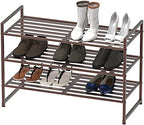 Simple Houseware 3-Tier Stackable Metal Panel Shoe Rack - Image 4