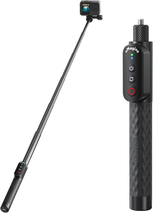 Remote Control Selfie Stick Rechargeable Waterproof 100CM Stretchable Compatible by Aovee