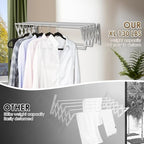 XL-31.5" Wall Clothes Drying Rack, Retractable Mounted Rack Silver - Image 5
