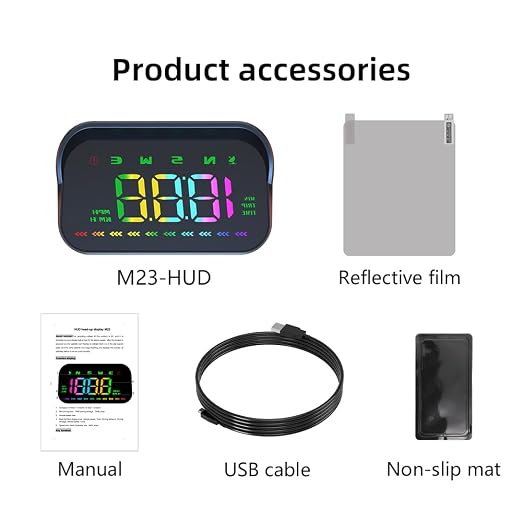 Heads Up Display M23 Color, GPS Digital Speedometer MPH - Image 9