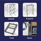 BLACK+DECKER 3 Tier Expandable Collapsing Foldable Laundry Rack - Image 7