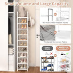 LANTEFUL Tall Narrow Shoe Rack 10-Tier Skinny Shoe Shelf Storage - Image 6