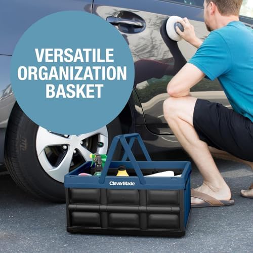 CleverMade Collapsible Shopping Basket, 32L Storage Crate, 1 Pack - Image 5