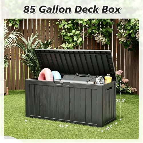 KAMABOKO Outdoor Storage Box, 85 Gallon Deck Box Outdoor Waterproof Patio - Image 2