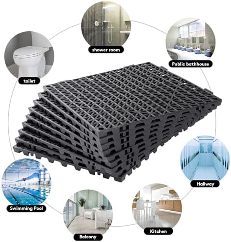 8PCS Interlocking Drainage Mat, Cushioning Floor Tiles Mats - Image 7