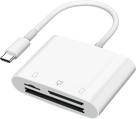 SD Card Reader USB C for iPhone 15/Android Phone/iPad/Mac/Laptop, Three Card by SUNTRSI