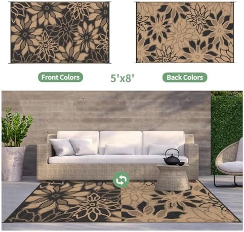 GENIMO Outdoor Rug, Waterproof Plastic Rugs - Image 2