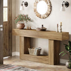Tribesigns 63" Console Table, Farmhouse 2-Tier Entryway Table - Image 3
