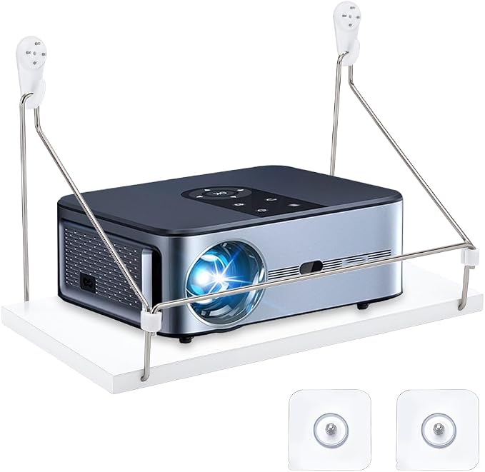 UNICRAFTALE White Small Mini Projector Shelf by UNICRAFTALE