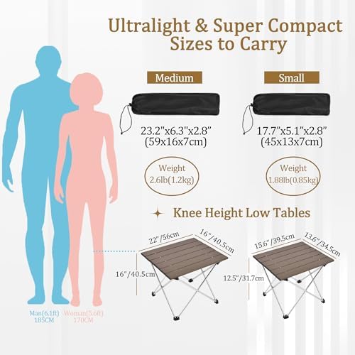 Grope Portable Camping Table, Aluminum Folding Beach Table - Image 3