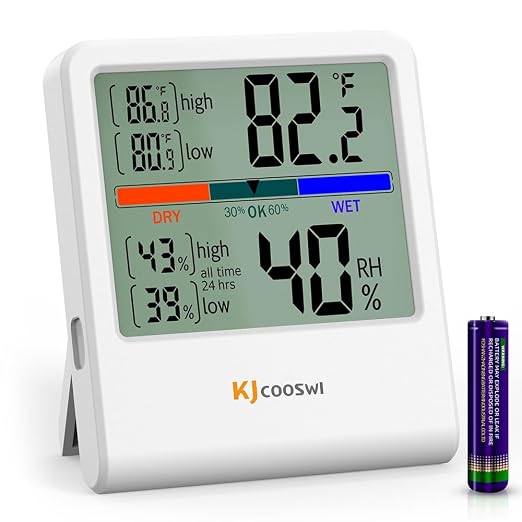 Digital Thermometer Hygrometer, Indoor Wall Thermometer Humidity Indoor by KJCOOSWI