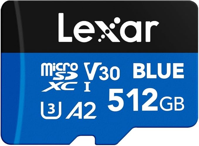 Lexar 512GB Blue Micro SD Card Up to 160MB/s, microSDXC UHS-I Memory Card by Lexar