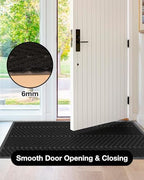 16"x24" Black Front Door Mat Indoor Outdoor, Welcome Doormat - Image 6