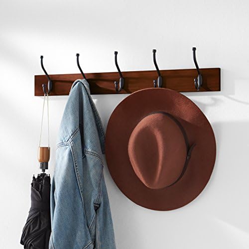 Amazon Basics Rectangular Farmhouse Wall-Mounted Coat Rack - Image 5