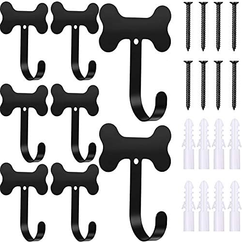 Hotop 8 Pcs Dog Bone Leash Hooks Wall Mounted Stainless Steel by HOTOP