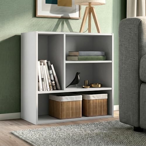 Homes: Inside + Out Apexa 4-Vertical Storage Organizer Shelves, Stackable Wood - Image 2