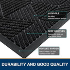 Smiry Half Circle Front Door Mat Outside Entrance, Rubber Doormat - Image 4