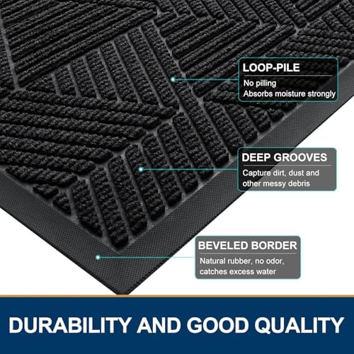 Smiry Half Circle Front Door Mat Outside Entrance, Rubber Doormat - Image 4
