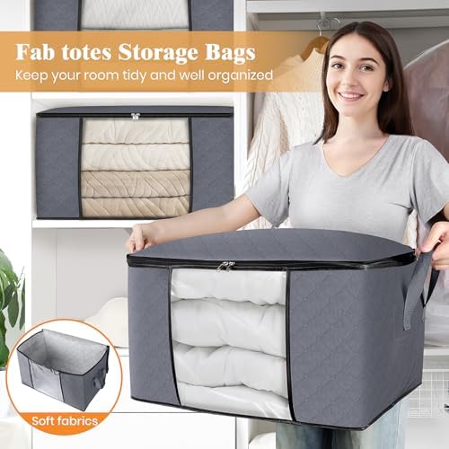 Fab totes 3 Pack Storage Bags for Clothes Blanket Storage Bins - Image 4