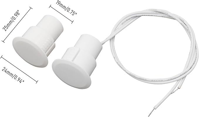 10PCS Recessed Wired Security Window Door Contact Sensor, Normally Closed NC - Image 2