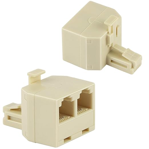 Uvital RJ11 Duplex Wall Jack Adapter Dual Phone Line Splitter Wall Jack Plug 1 by Uvital