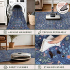 Dark Blue Washable 2x4 Entry Rug - Image 4